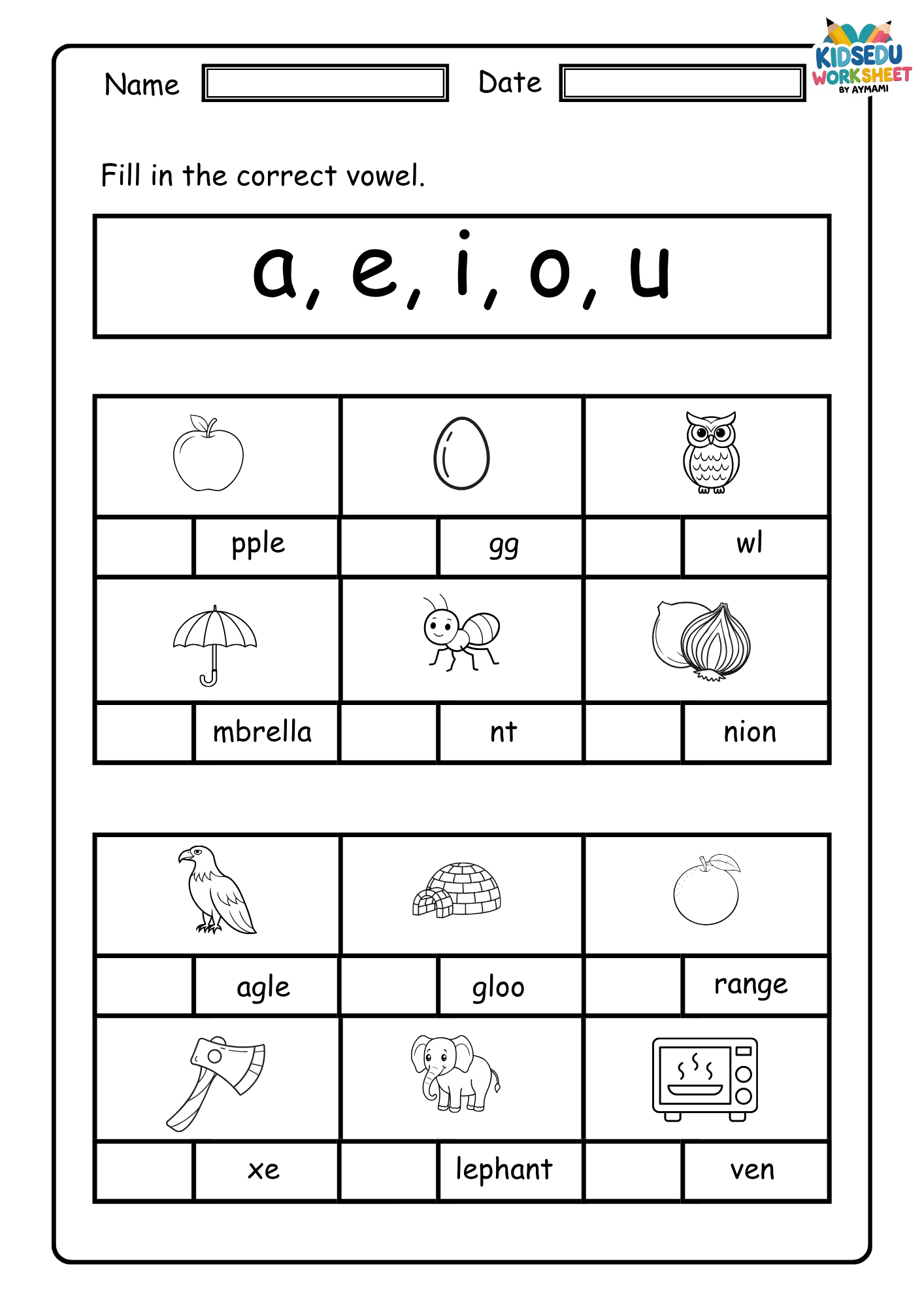 Vowel Practice.